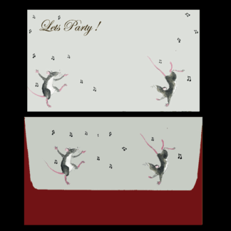 Dancing Mice Party Invitations Stationery Set