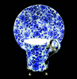 Blue Chintz Footed Demitasse