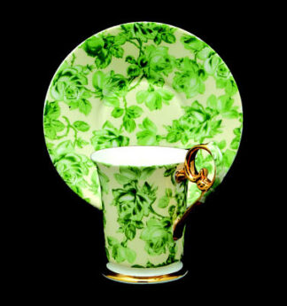Green Chintz Plain Demitasse