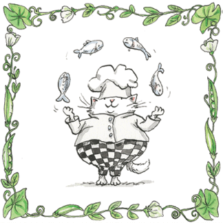 Juggling Fish Large Kitchen Tile