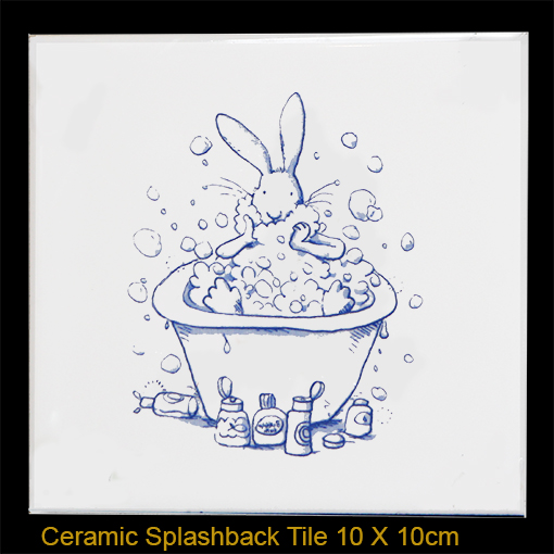 Bubbles rabbit tile Anita Jeram
